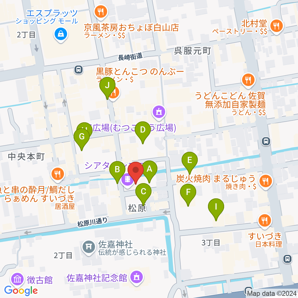 佐賀シアター・シエマ周辺の駐車場・コインパーキング一覧地図