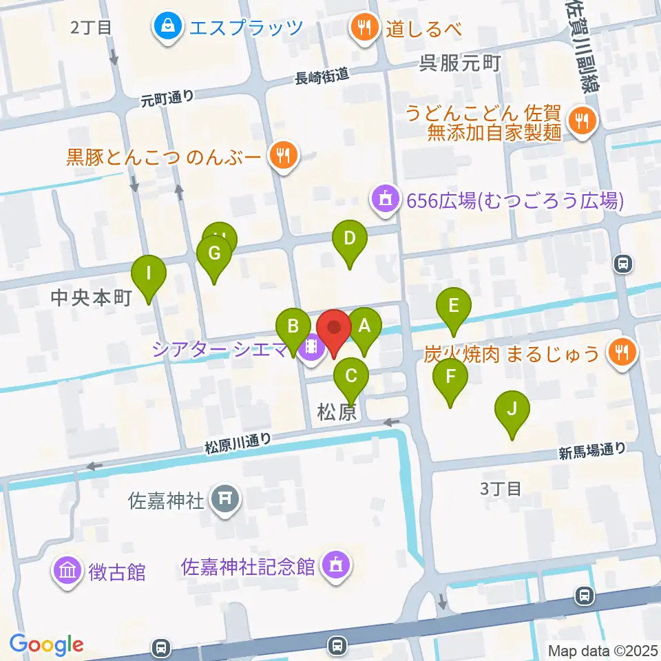 佐賀シアター・シエマ周辺の駐車場・コインパーキング一覧地図