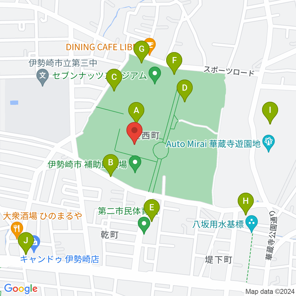 アイオーしんきん伊勢崎アリーナ周辺の駐車場・コインパーキング一覧地図