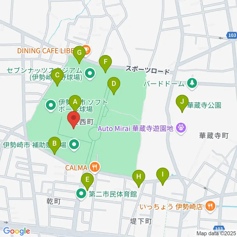 アイオーしんきん伊勢崎アリーナ周辺の駐車場・コインパーキング一覧地図