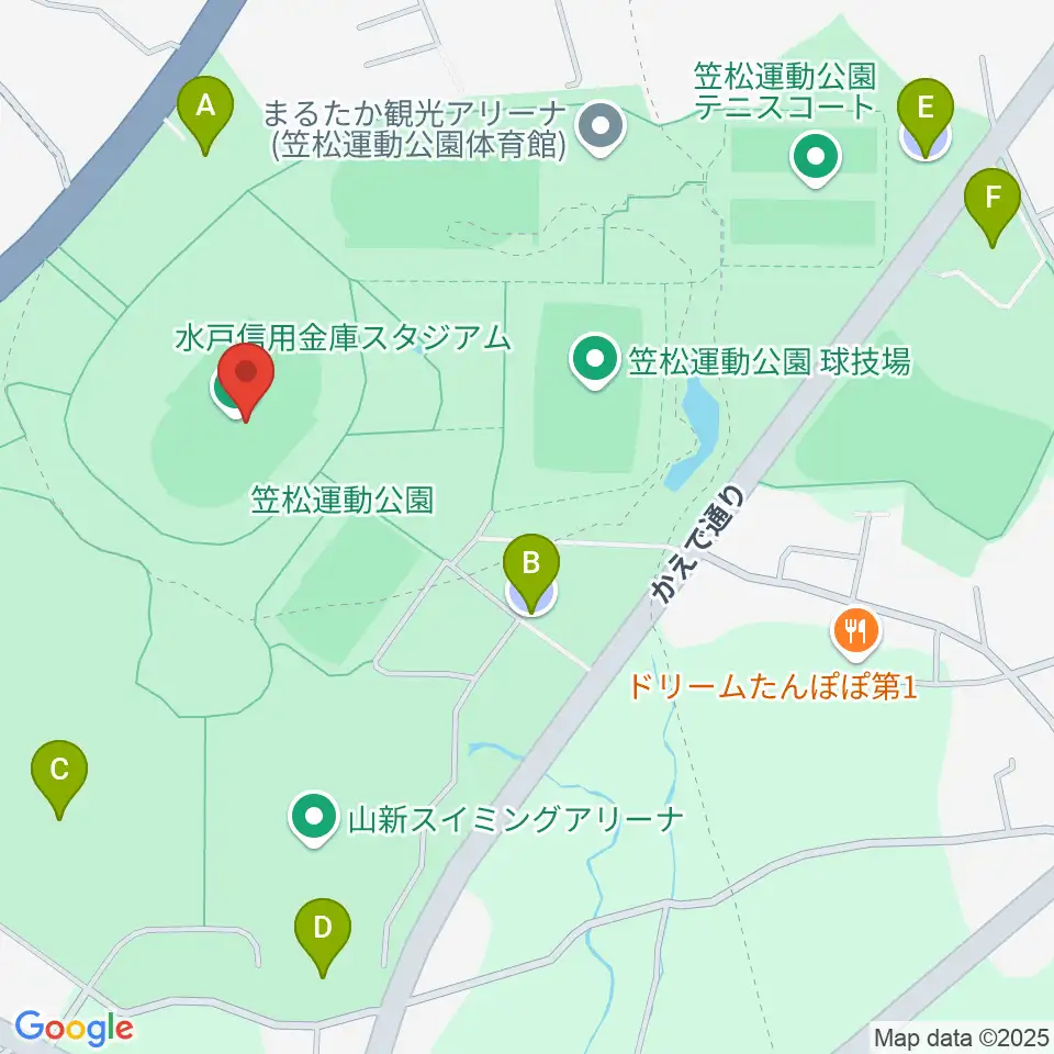 水戸信用金庫スタジアム周辺の駐車場・コインパーキング一覧地図
