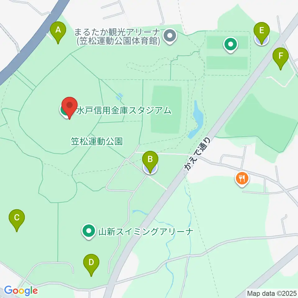 水戸信用金庫スタジアム周辺の駐車場・コインパーキング一覧地図