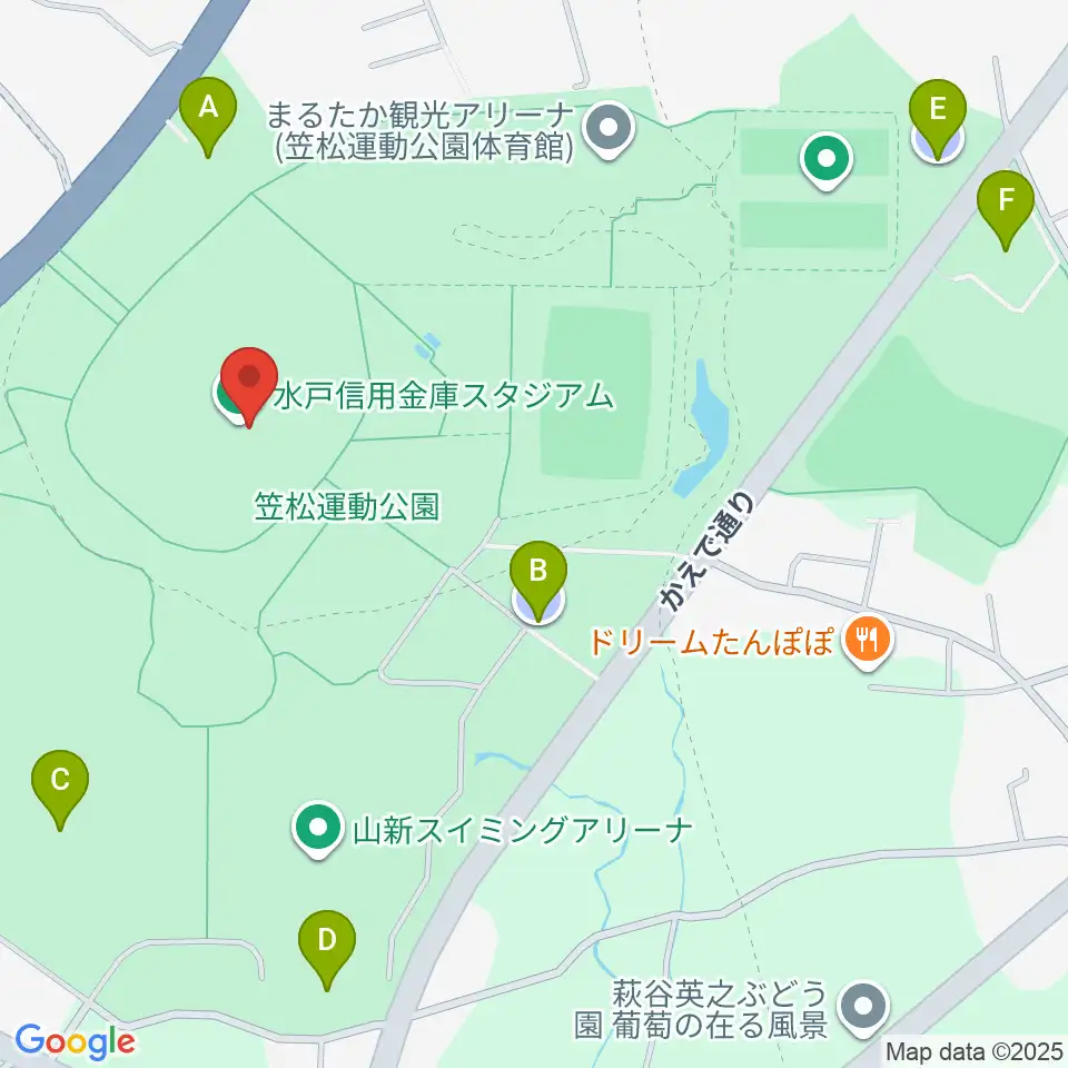 水戸信用金庫スタジアム周辺の駐車場・コインパーキング一覧地図