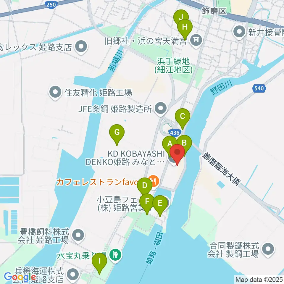 KD姫路みなとドーム周辺の駐車場・コインパーキング一覧地図