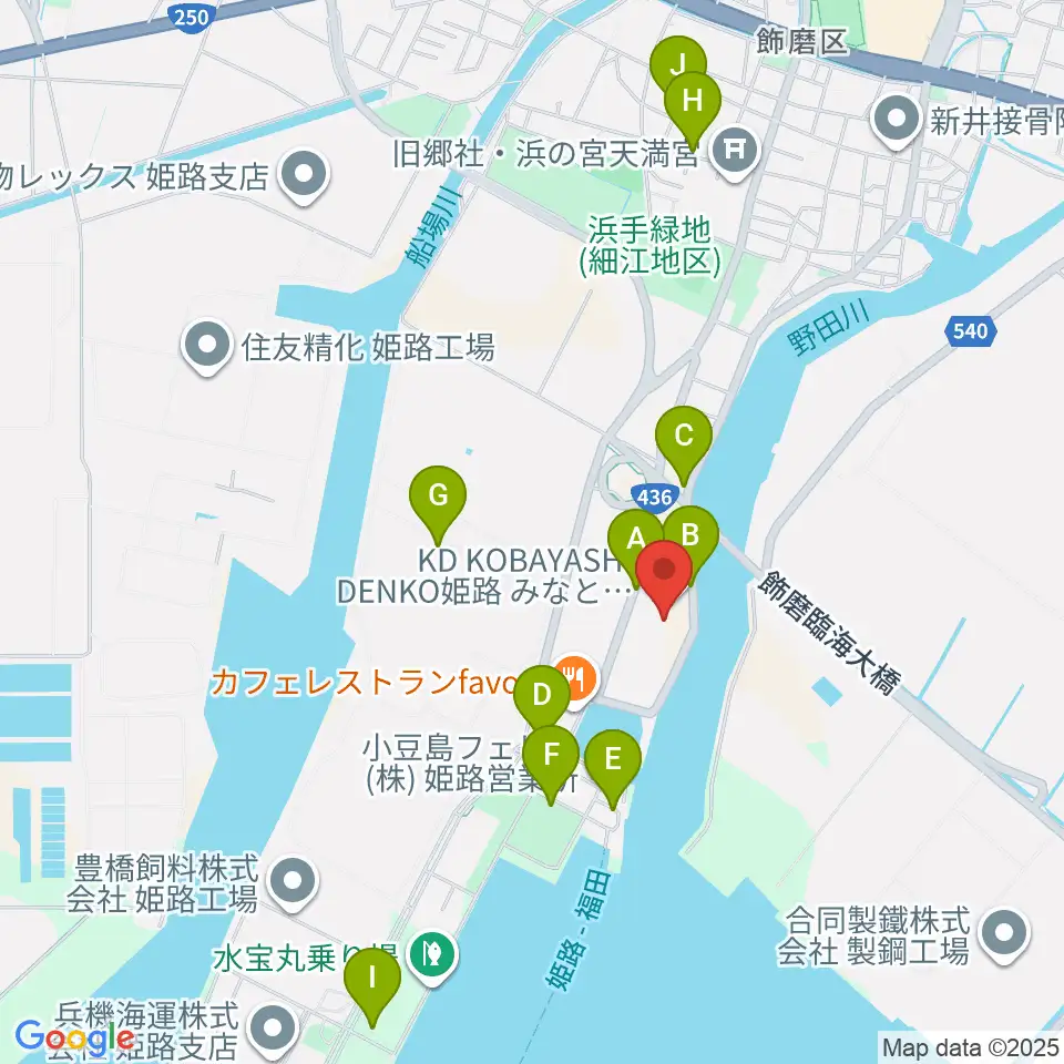 KD姫路みなとドーム周辺の駐車場・コインパーキング一覧地図