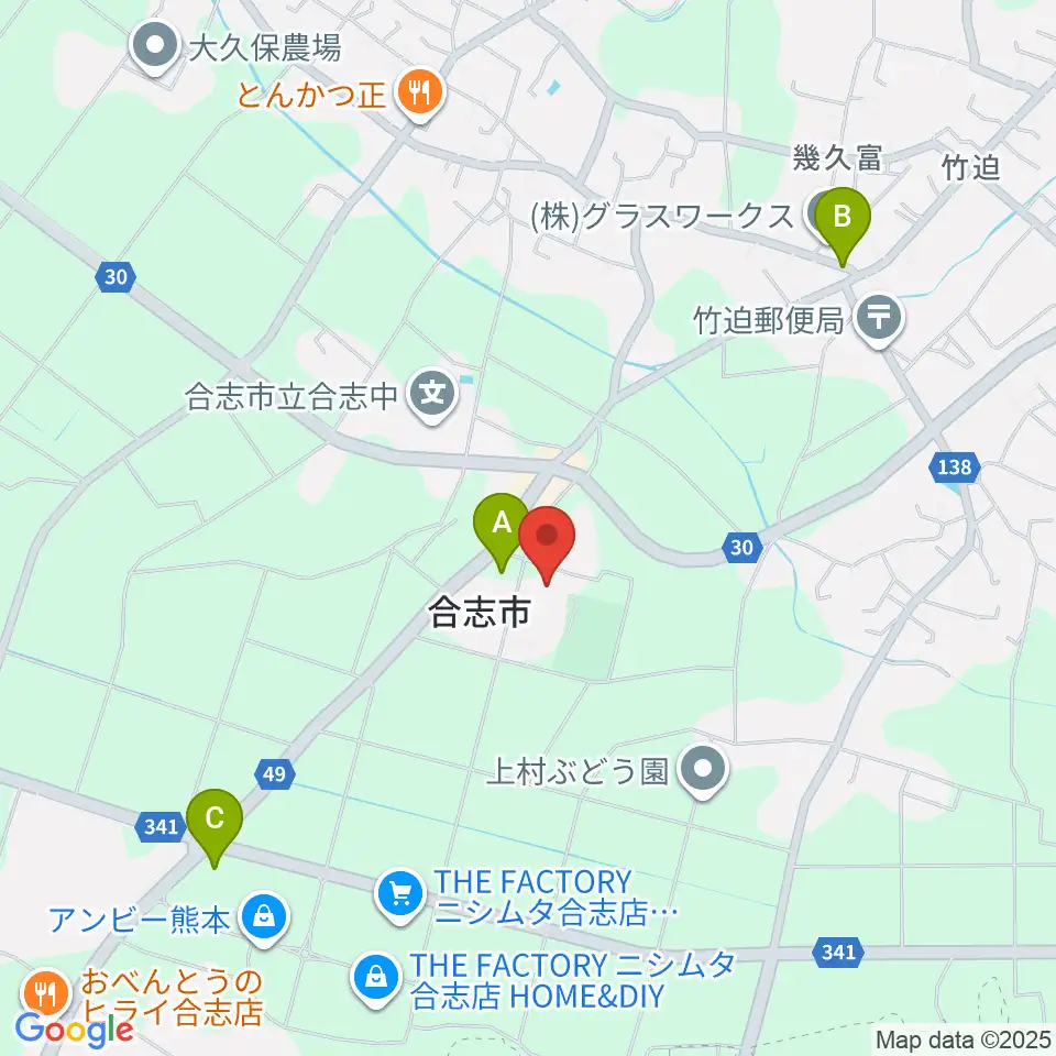 合志市総合体育館周辺の駐車場・コインパーキング一覧地図