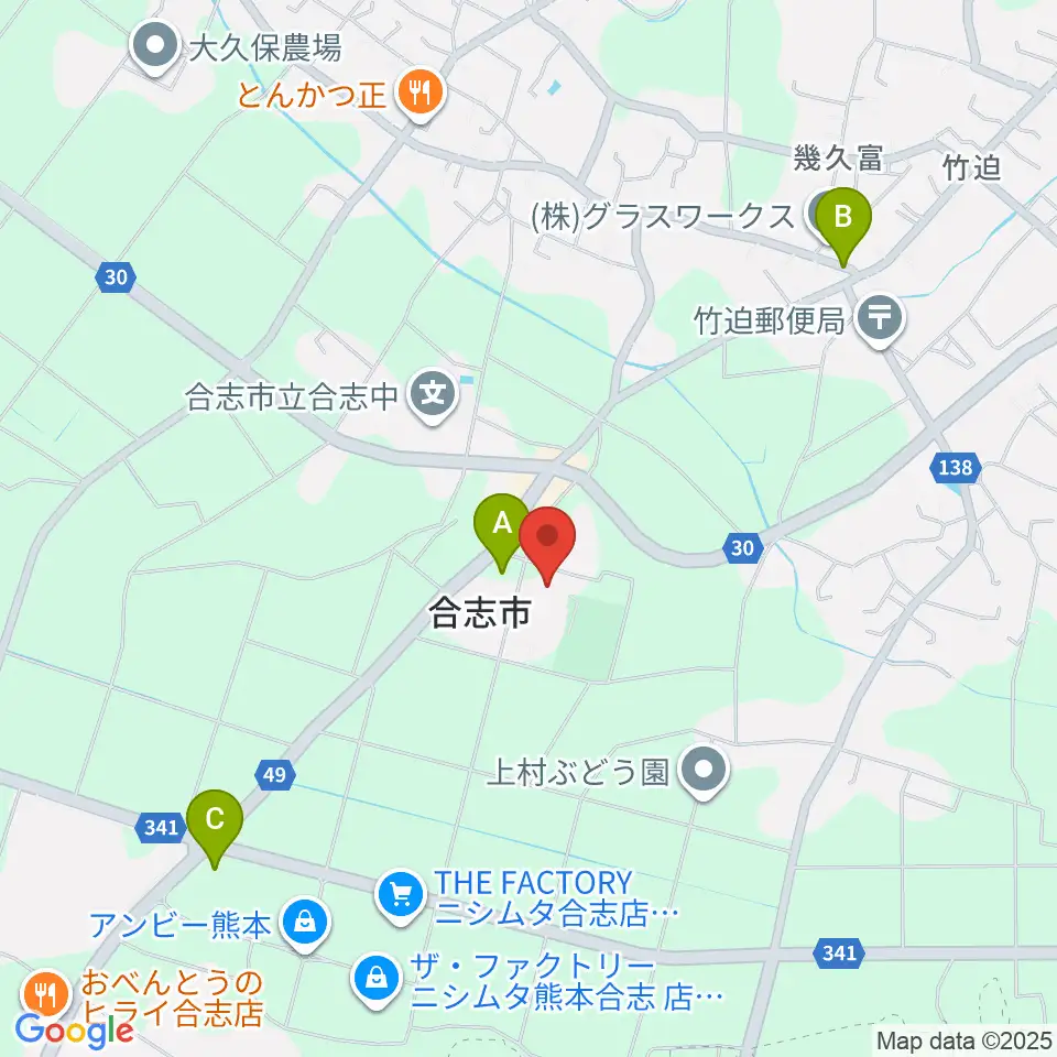合志市総合体育館周辺の駐車場・コインパーキング一覧地図