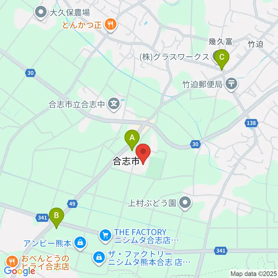 合志市文化会館周辺の駐車場・コインパーキング一覧地図