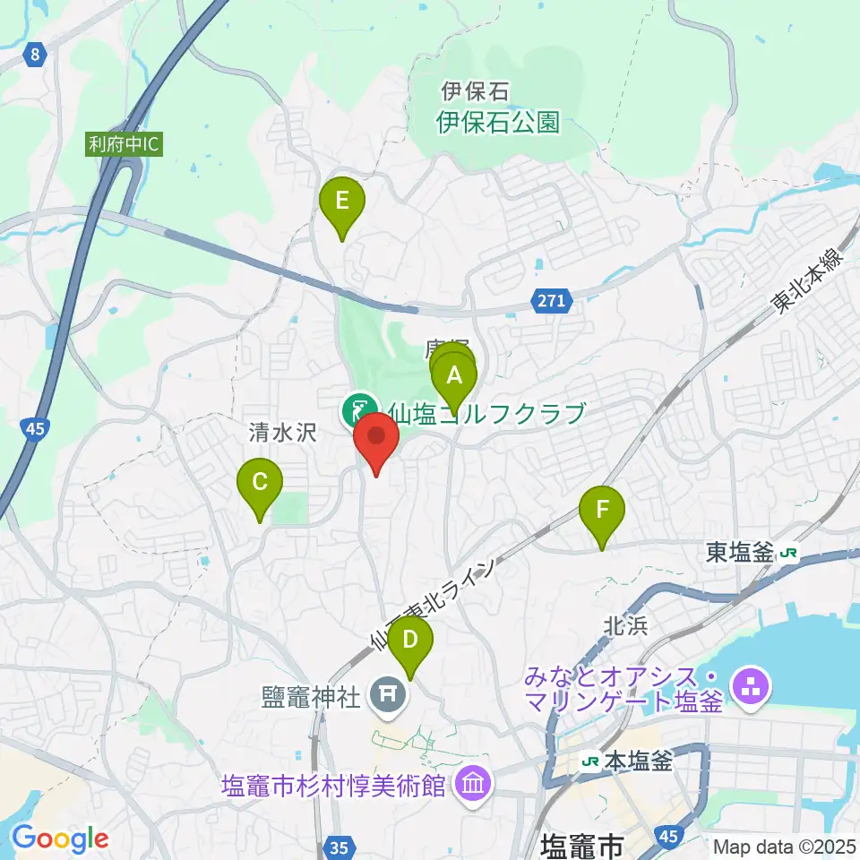 塩釜ガス体育館周辺の駐車場・コインパーキング一覧地図