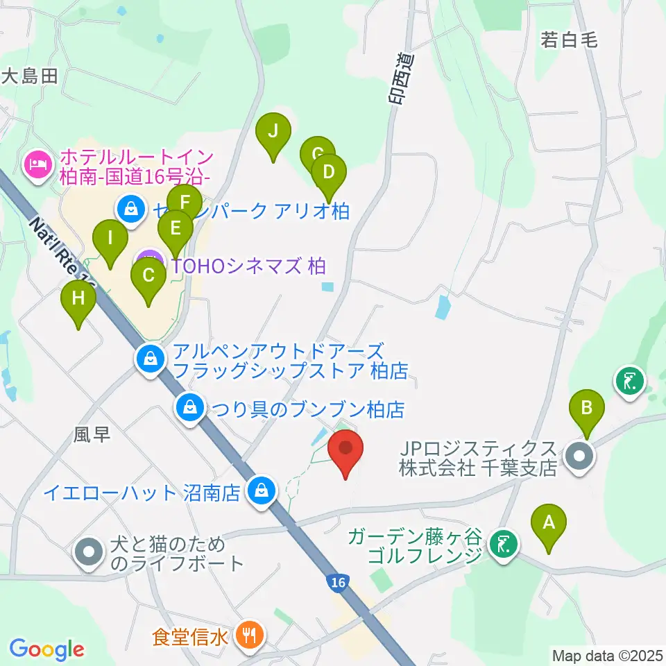 柏市沼南体育館周辺の駐車場・コインパーキング一覧地図