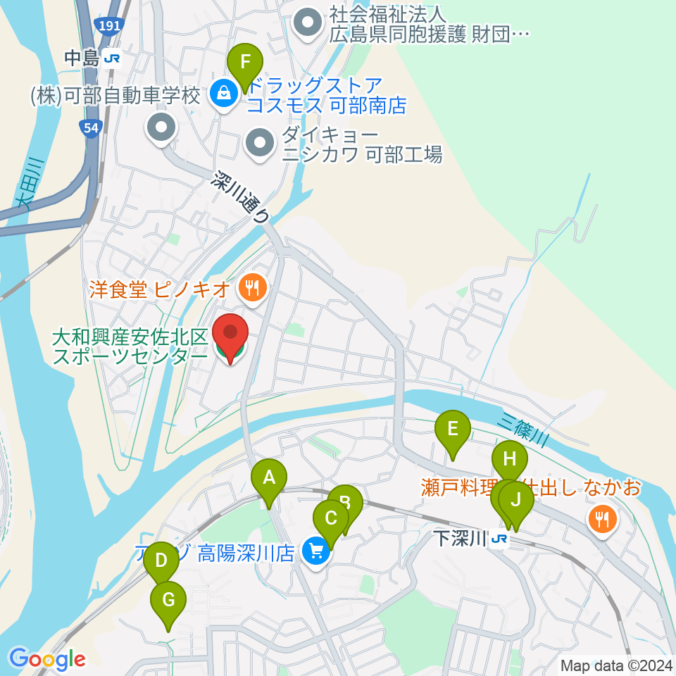 大和興産安佐北区スポーツセンター周辺の駐車場・コインパーキング一覧地図