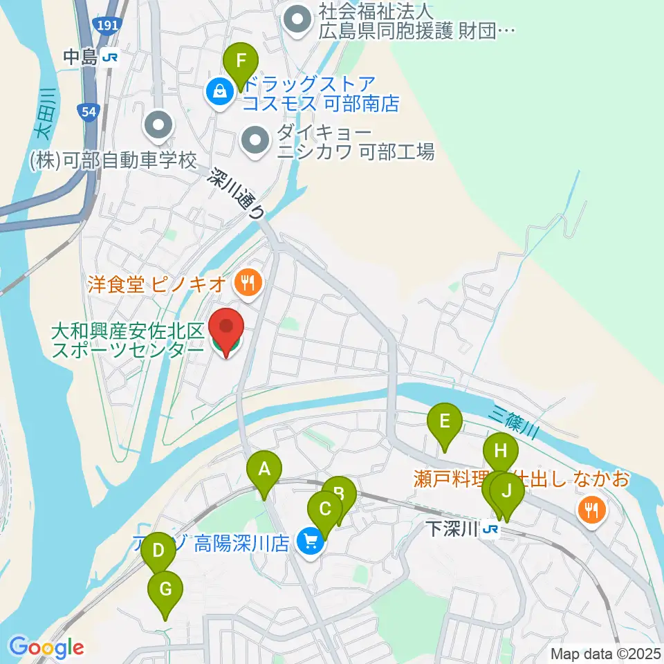 大和興産安佐北区スポーツセンター周辺の駐車場・コインパーキング一覧地図