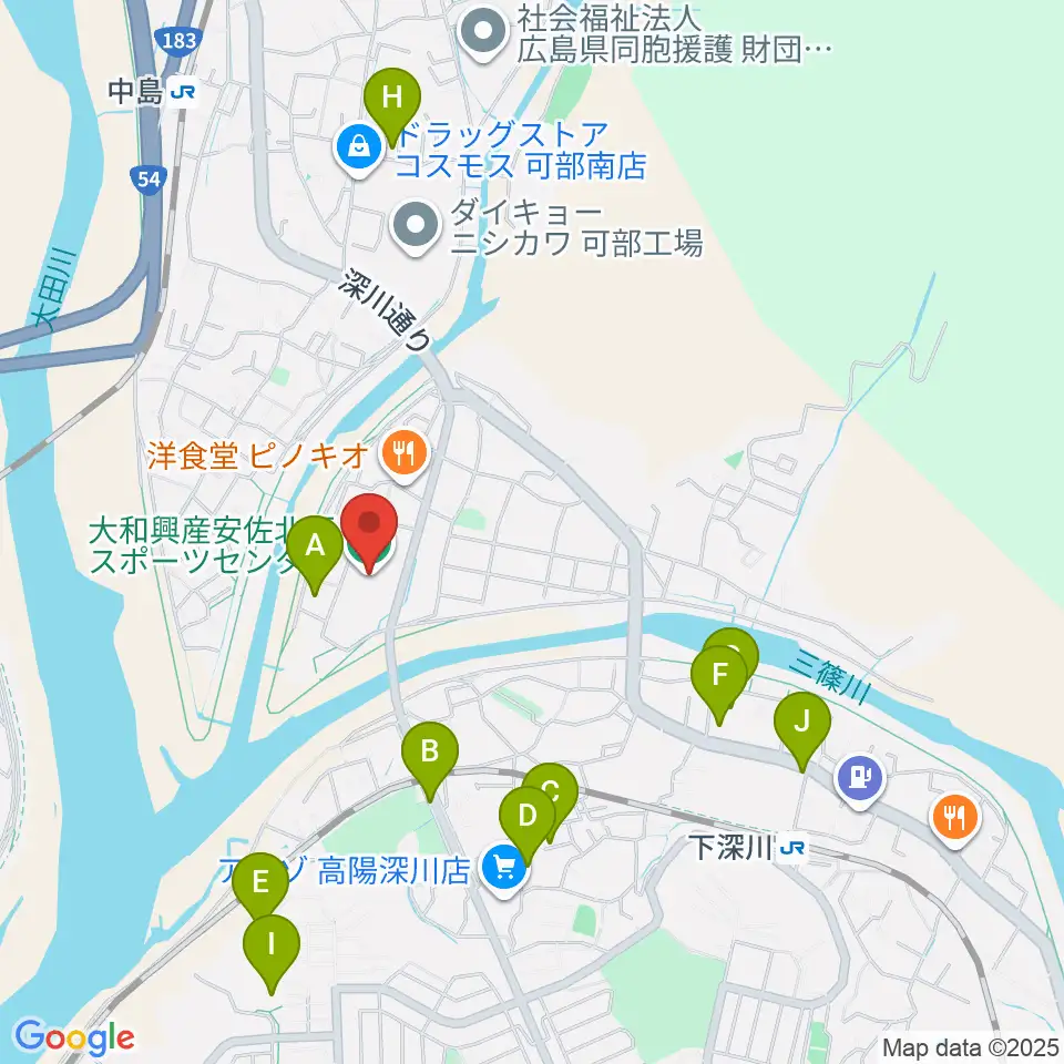 大和興産安佐北区スポーツセンター周辺の駐車場・コインパーキング一覧地図