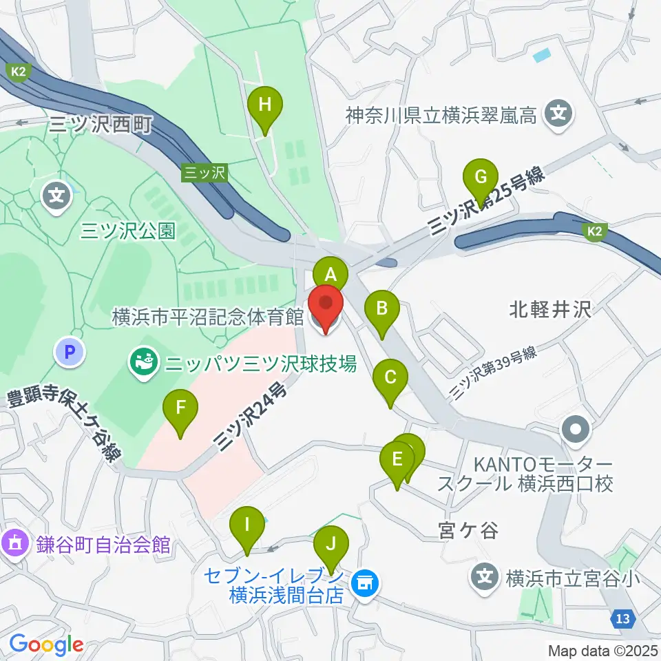 横浜市平沼記念体育館周辺の駐車場・コインパーキング一覧地図