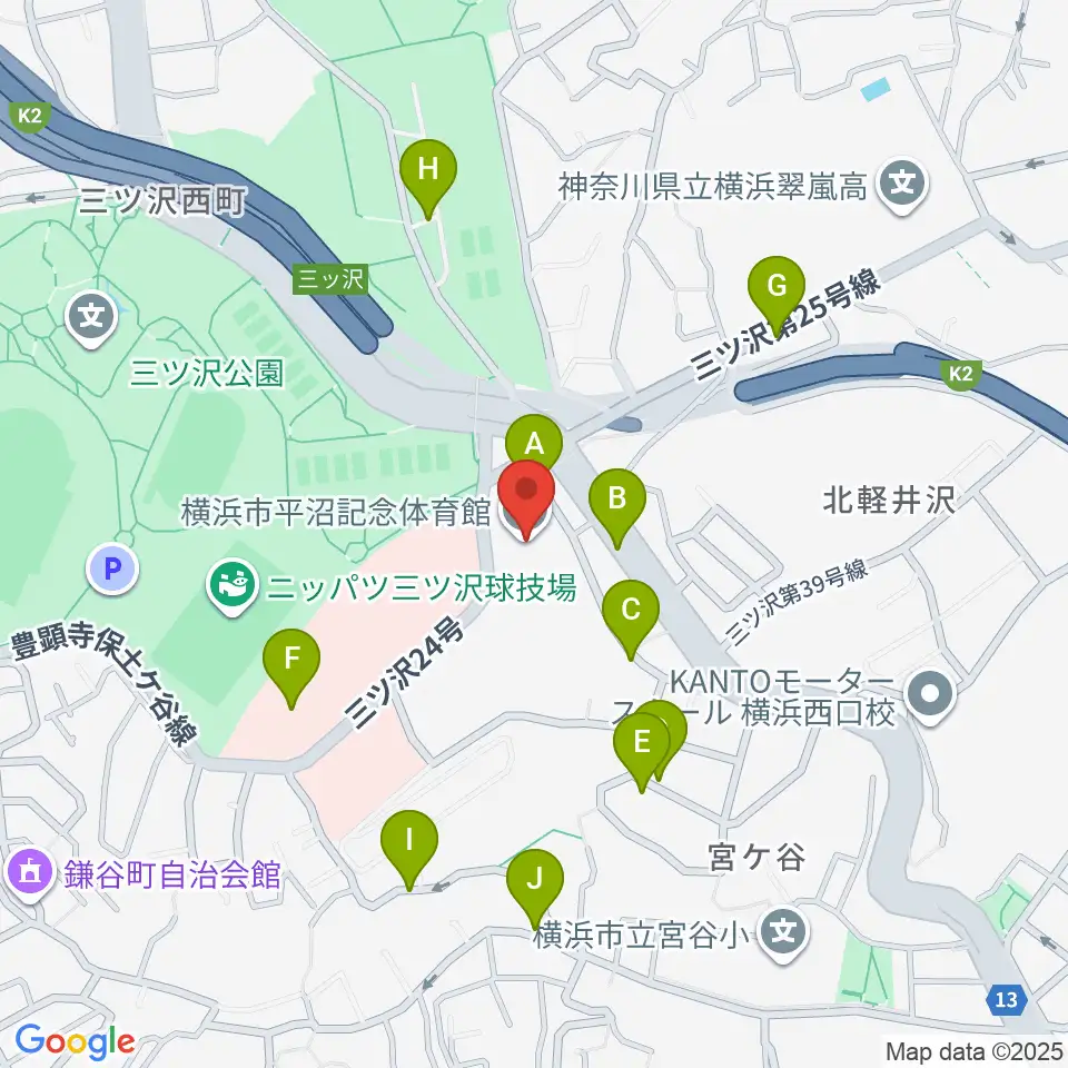 横浜市平沼記念体育館周辺の駐車場・コインパーキング一覧地図
