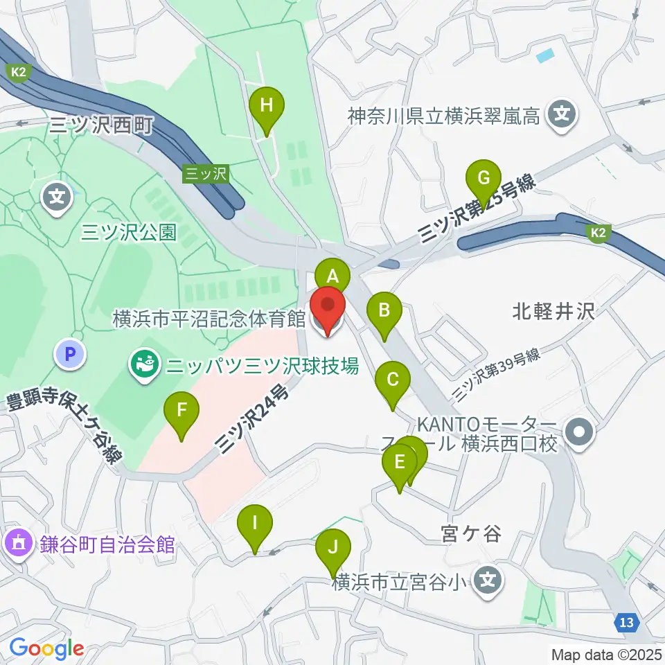 横浜市平沼記念体育館周辺の駐車場・コインパーキング一覧地図