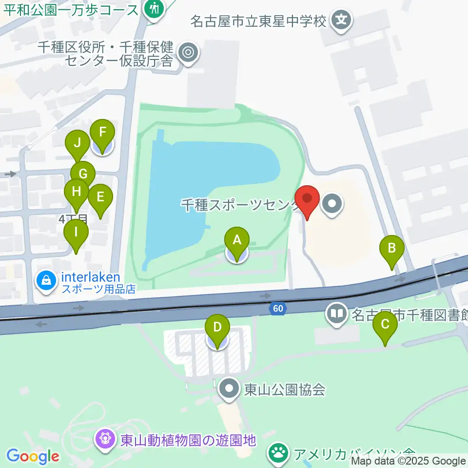 名古屋市千種スポーツセンター周辺の駐車場・コインパーキング一覧地図