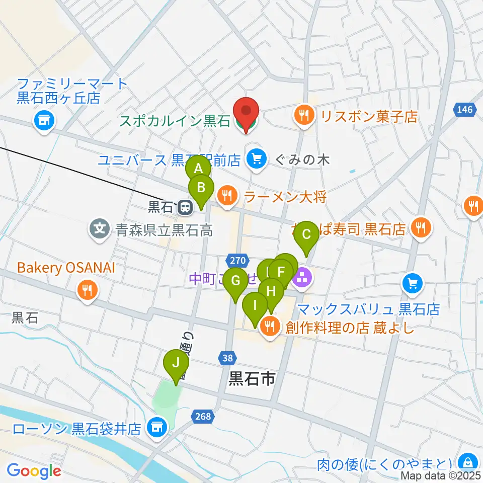 スポカルイン黒石周辺の駐車場・コインパーキング一覧地図