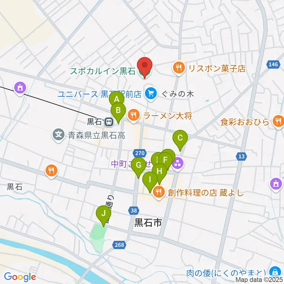 スポカルイン黒石周辺の駐車場・コインパーキング一覧地図