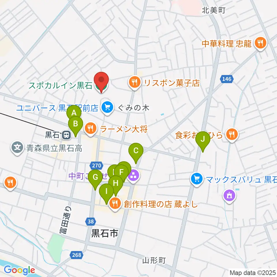 スポカルイン黒石周辺の駐車場・コインパーキング一覧地図