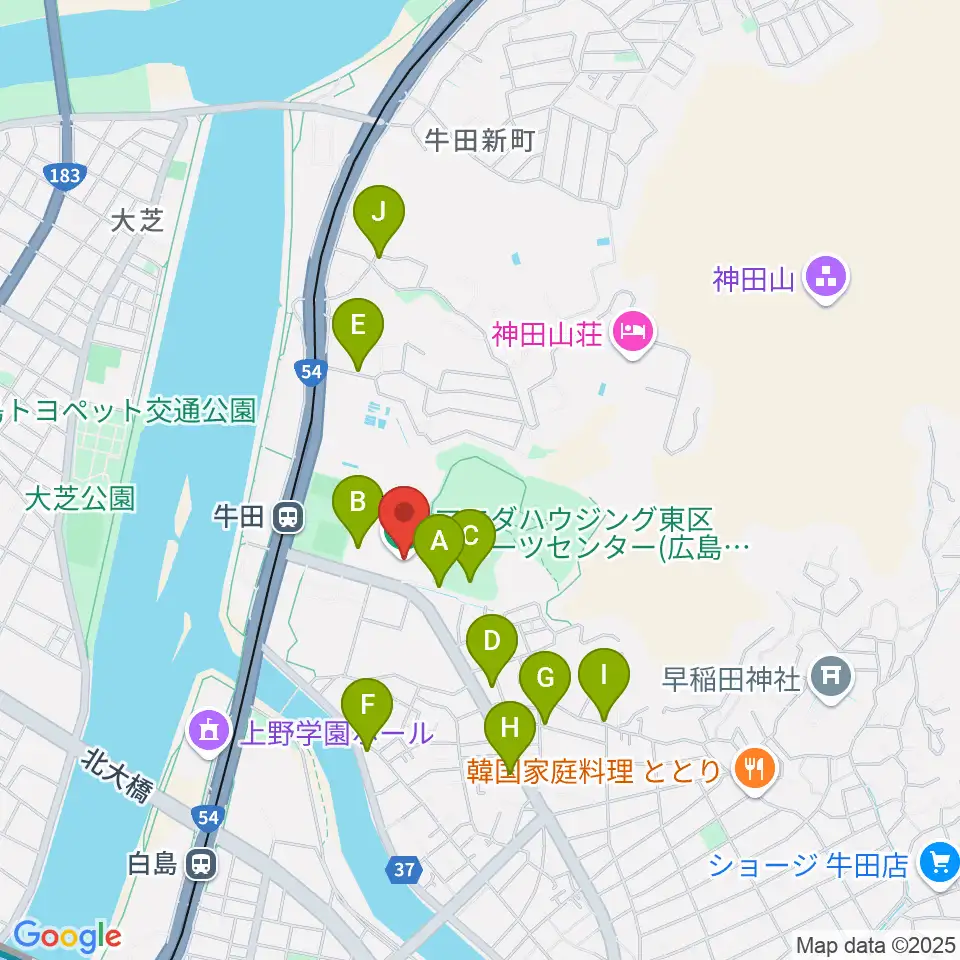 マエダハウジング東区スポーツセンター周辺の駐車場・コインパーキング一覧地図