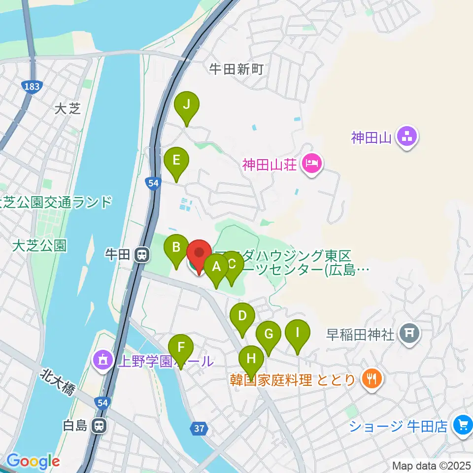マエダハウジング東区スポーツセンター周辺の駐車場・コインパーキング一覧地図