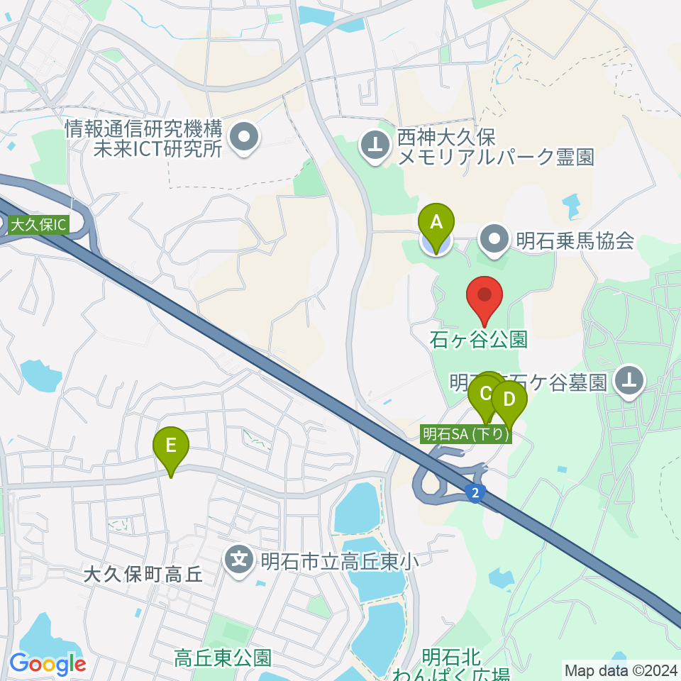 明石中央体育会館周辺の駐車場・コインパーキング一覧地図