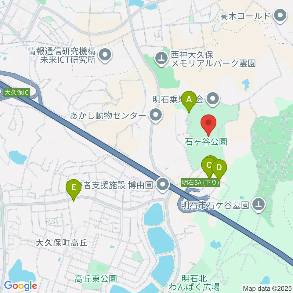 明石中央体育会館周辺の駐車場・コインパーキング一覧地図