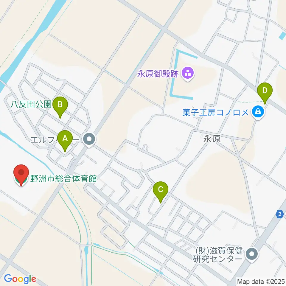 野洲市総合体育館周辺の駐車場・コインパーキング一覧地図
