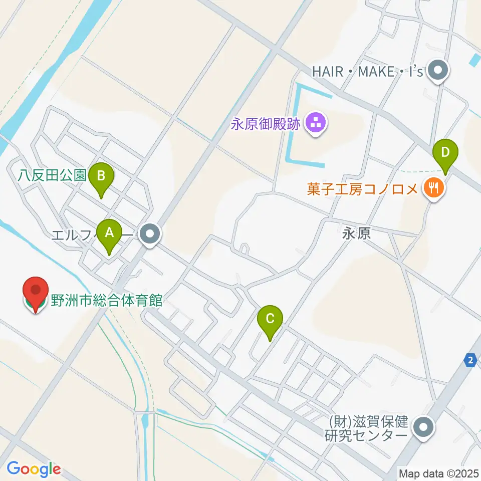 野洲市総合体育館周辺の駐車場・コインパーキング一覧地図