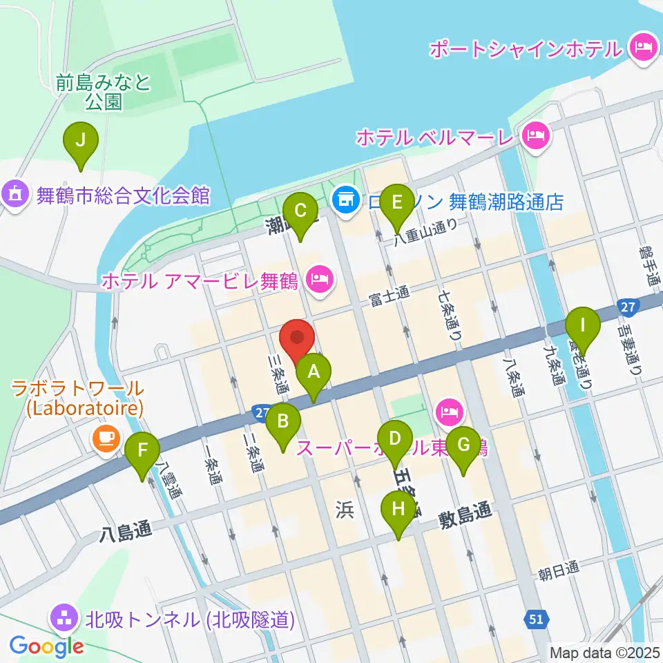 舞鶴八千代館周辺の駐車場・コインパーキング一覧地図