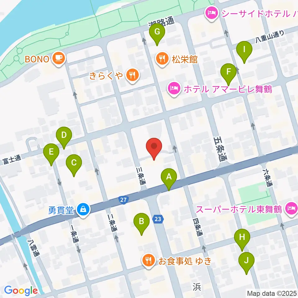 舞鶴八千代館周辺の駐車場・コインパーキング一覧地図