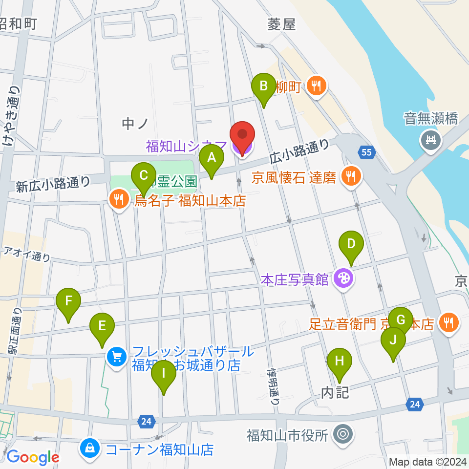 福知山シネマ周辺の駐車場・コインパーキング一覧地図