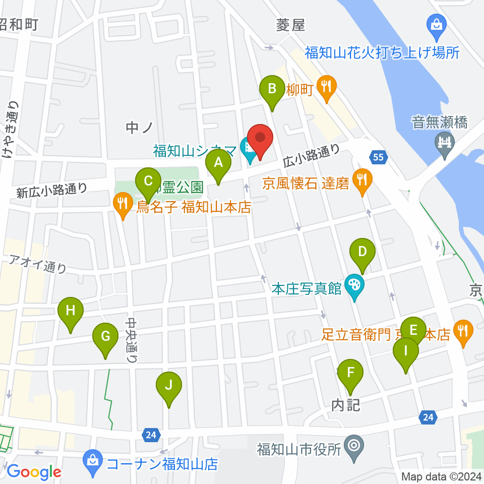 福知山まちのば周辺の駐車場・コインパーキング一覧地図