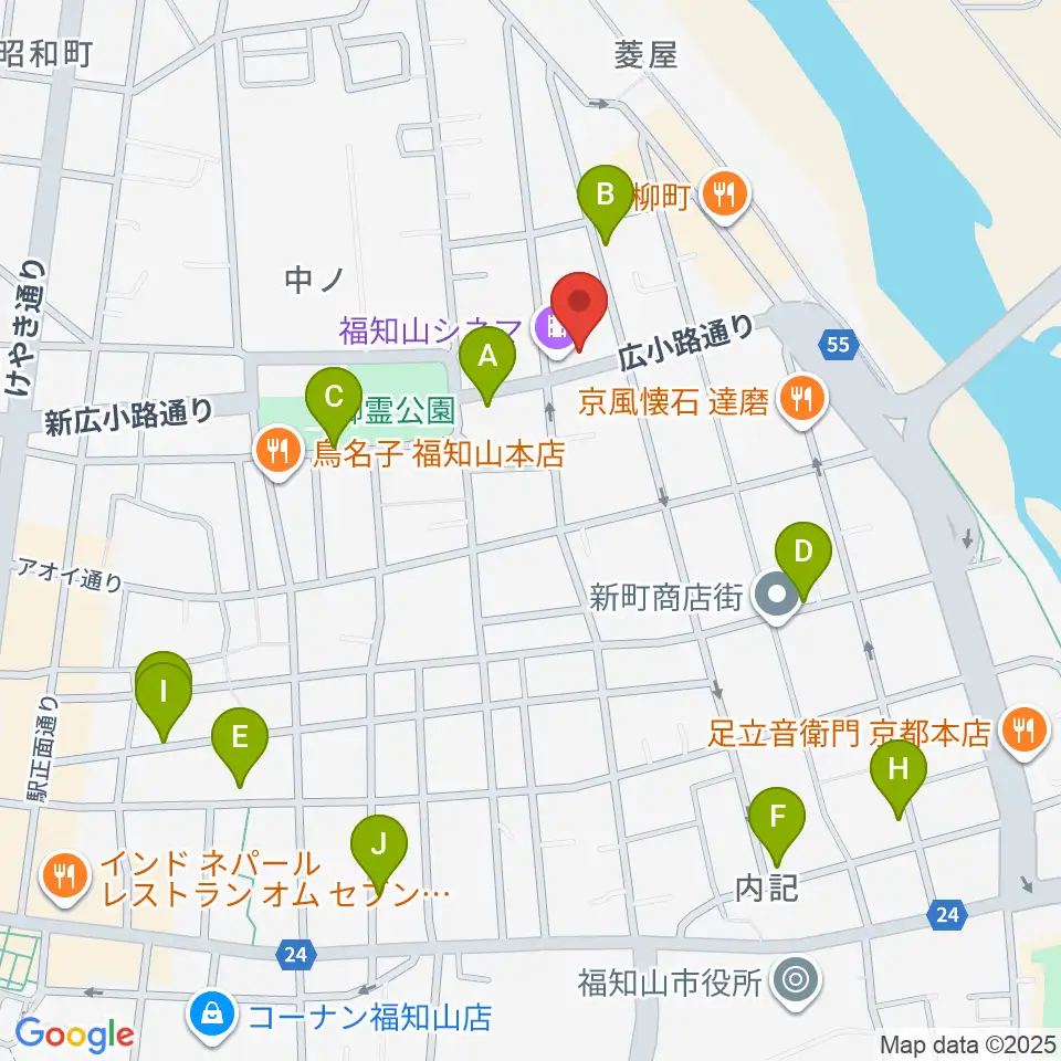 福知山まちのば周辺の駐車場・コインパーキング一覧地図