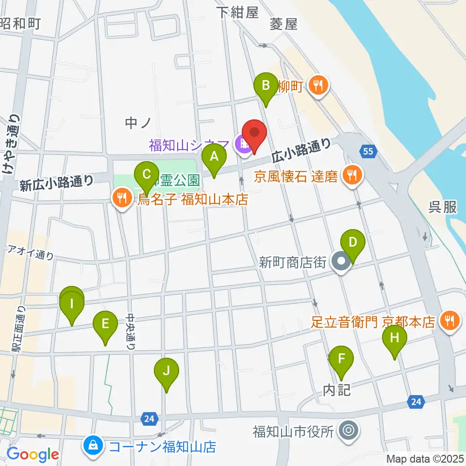 福知山まちのば周辺の駐車場・コインパーキング一覧地図