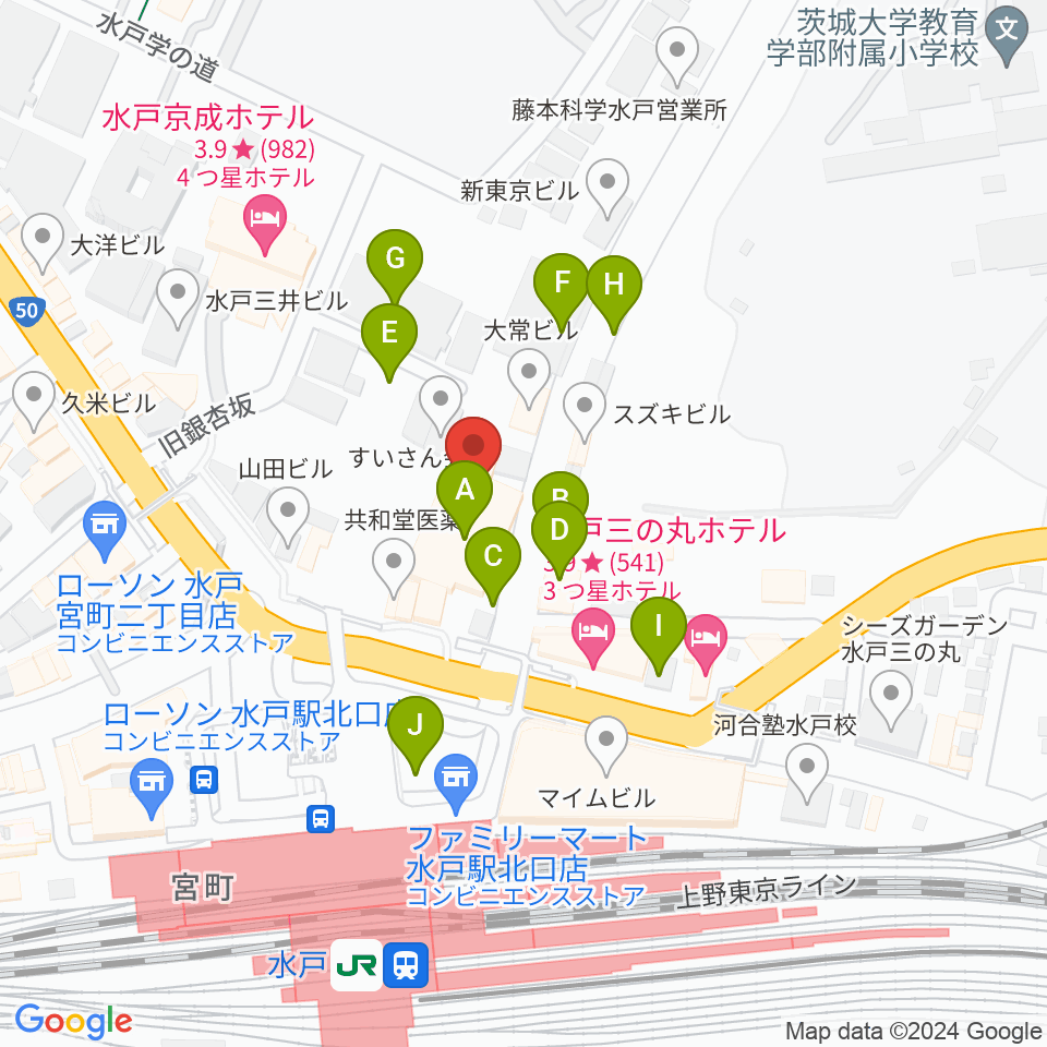 駿優教育会館大ホール周辺の駐車場・コインパーキング一覧地図