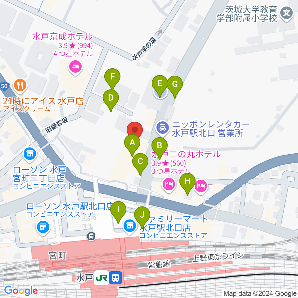 駿優教育会館大ホール周辺の駐車場・コインパーキング一覧地図