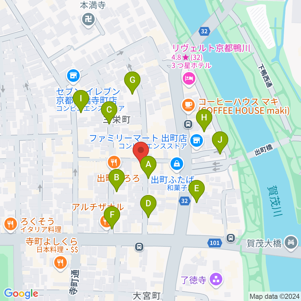 出町座周辺の駐車場・コインパーキング一覧地図