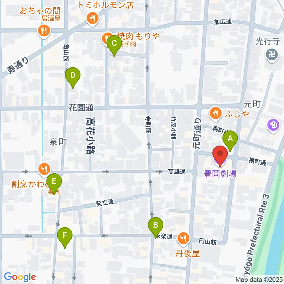 豊岡劇場周辺の駐車場・コインパーキング一覧地図