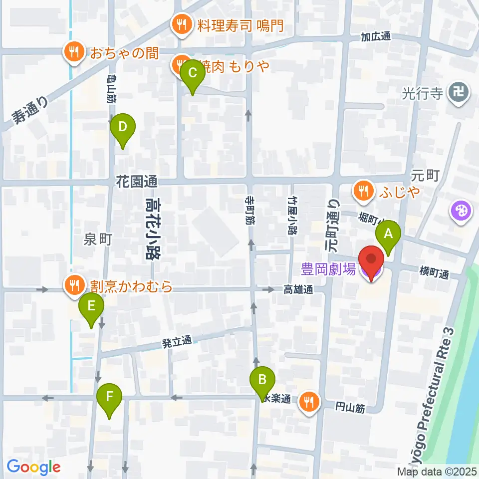 豊岡劇場周辺の駐車場・コインパーキング一覧地図