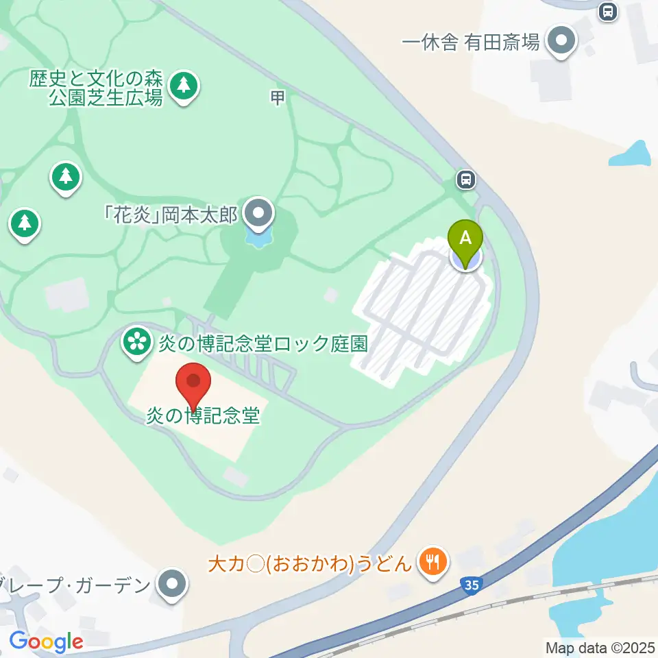 炎の博記念堂周辺の駐車場・コインパーキング一覧地図