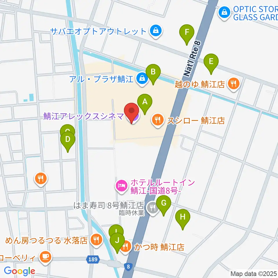 鯖江アレックスシネマ周辺の駐車場・コインパーキング一覧地図