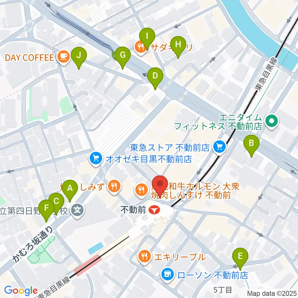 ピアノスタジオノア 目黒不動前店周辺の駐車場・コインパーキング一覧地図