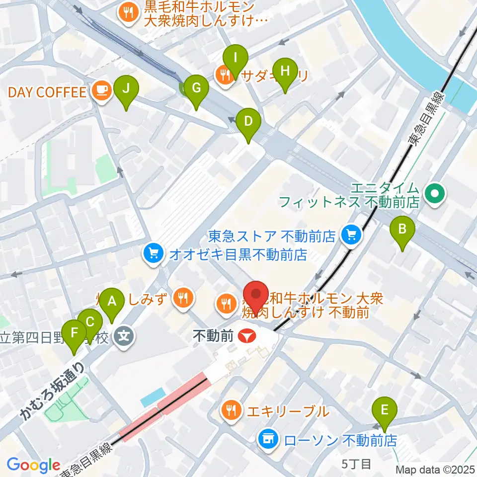 ピアノスタジオノア 目黒不動前店周辺の駐車場・コインパーキング一覧地図
