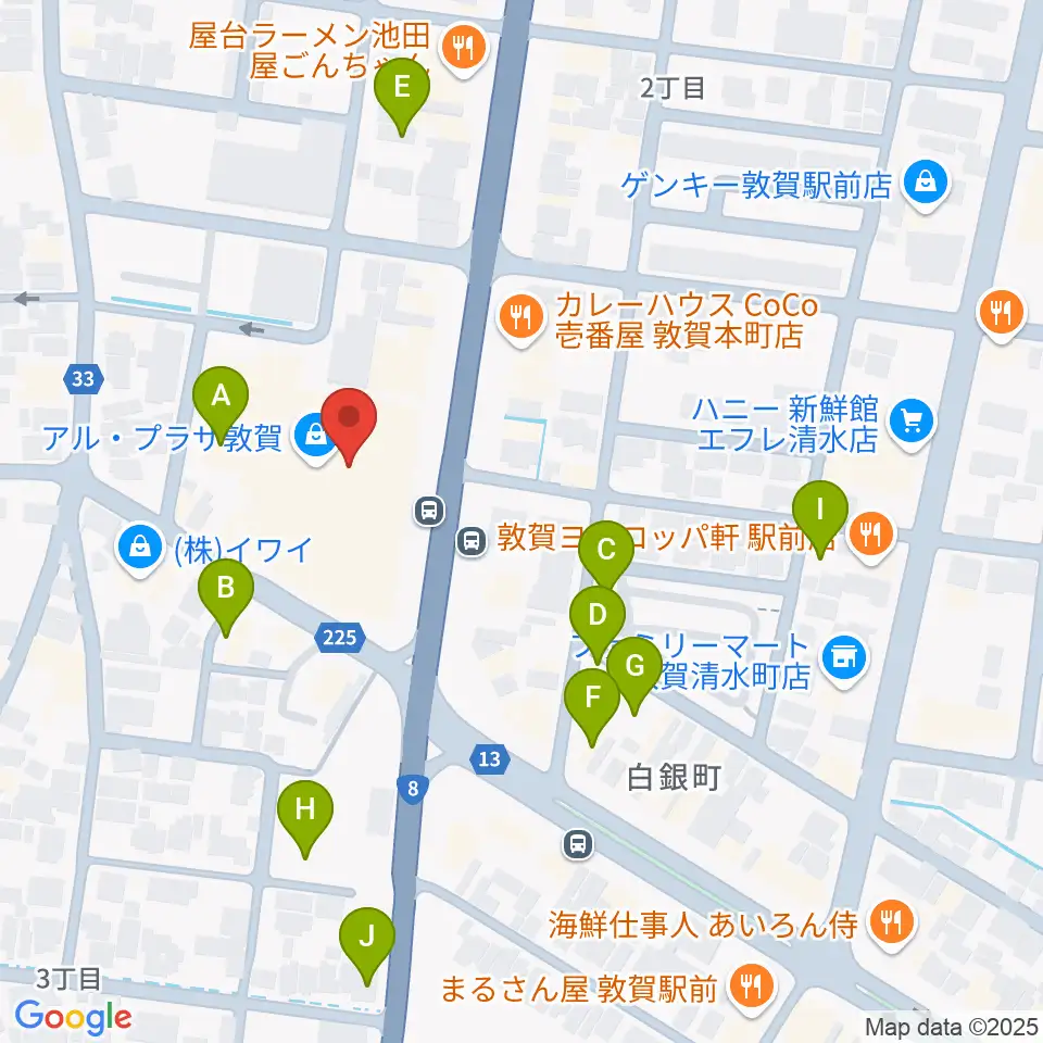 敦賀アレックスシネマ周辺の駐車場・コインパーキング一覧地図