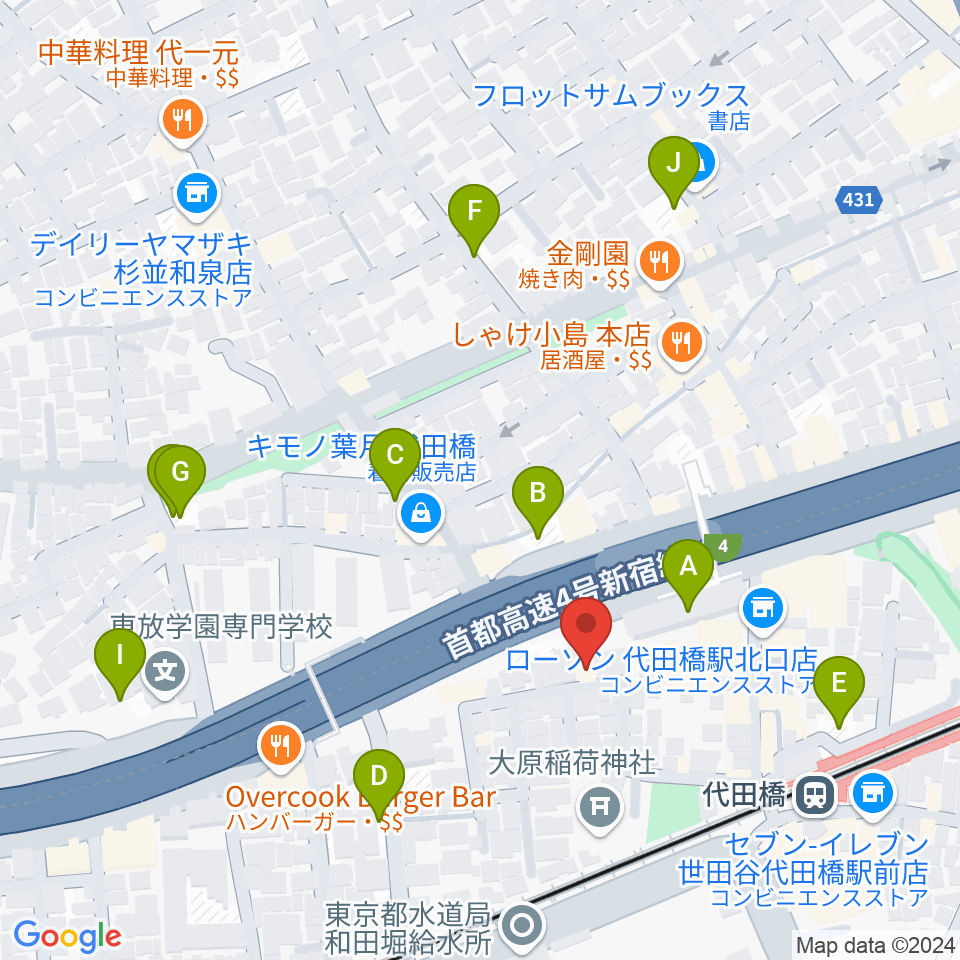 代田橋CHUBBY周辺の駐車場・コインパーキング一覧地図