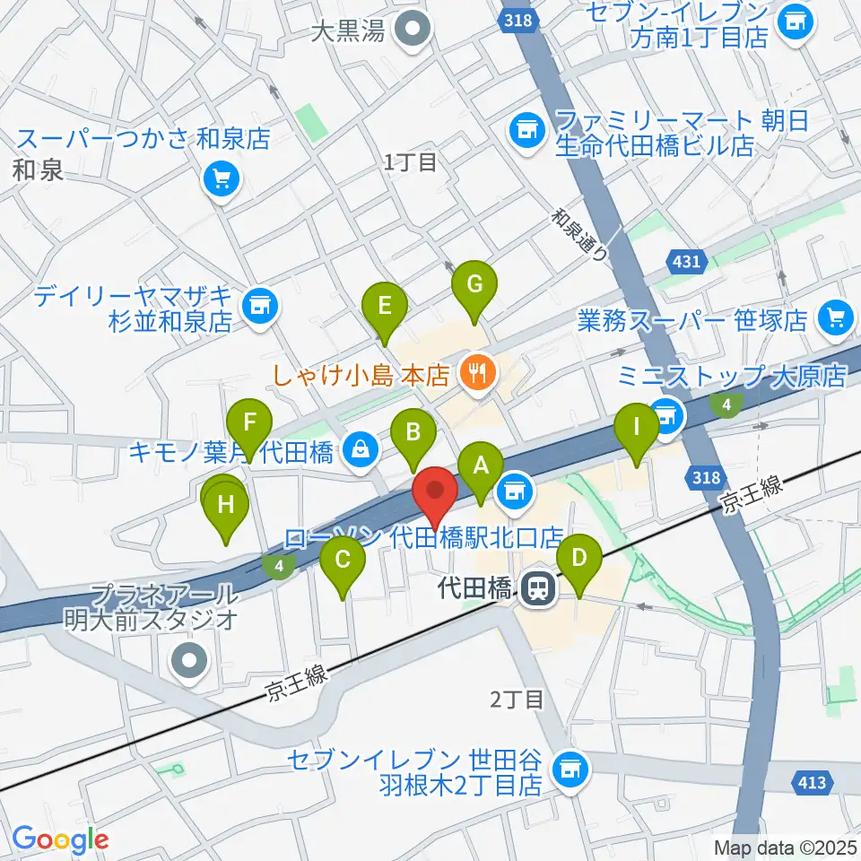 代田橋CHUBBY周辺の駐車場・コインパーキング一覧地図