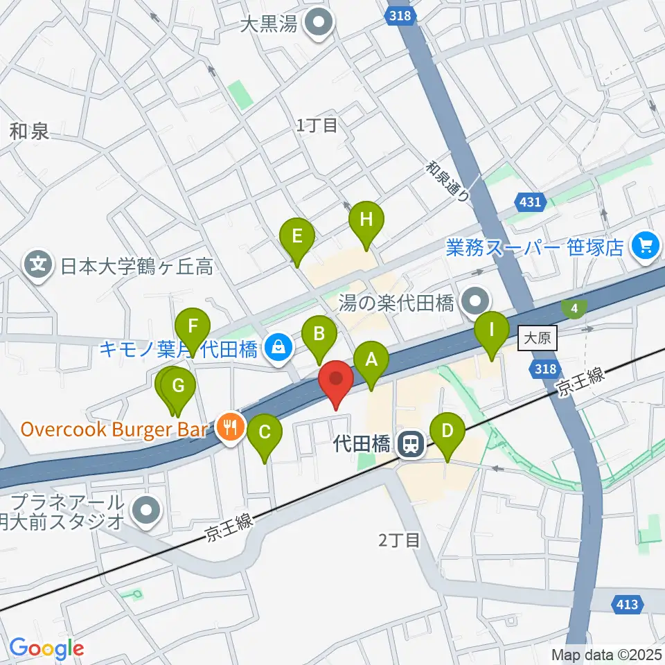 代田橋CHUBBY周辺の駐車場・コインパーキング一覧地図