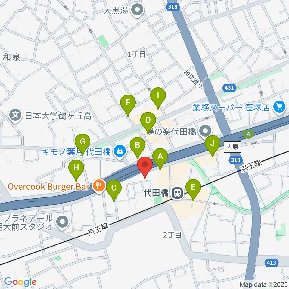 代田橋CHUBBY周辺の駐車場・コインパーキング一覧地図